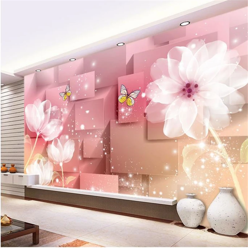 

beibehang custom 3d stereoscopic romantic flower Europe TV backdrop wallpaper for living room bedroom photo mural wall paper