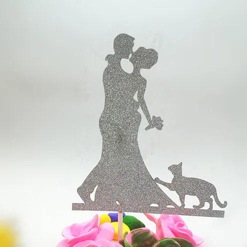 Cake Topper Bride Groom Love You Heart Kiss Glitter Cake Cupcake Toppers Wedding Cake Flags For Kids Birthday Party Cake Toppers