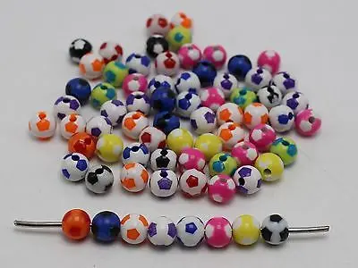 

200 смешанных цветов жвачки, акриловые Круглые бусины 8 мм для футбольного мяча