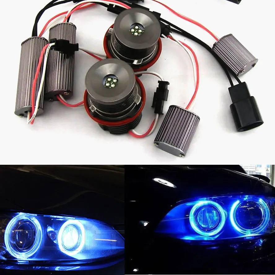 

BBQ@FUKA 2x 20W LED Blue Angel Eye Halo Ring Light Lamp Bulbs For BMW E60 E63 E53 X5