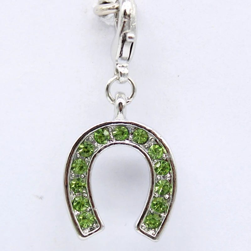 rhinestone horseshoe lobster clasp pendant charm fashion DIY accessories