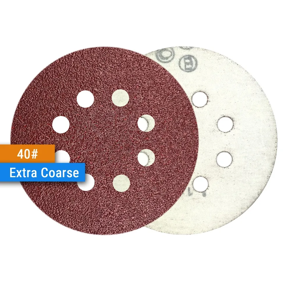 Discos de lixamento para dremel, discos de óxido de alumínio vermelhos com 8 furos de 125mm e gancho para trabalhar madeira, acessórios de polimento com 10 peças