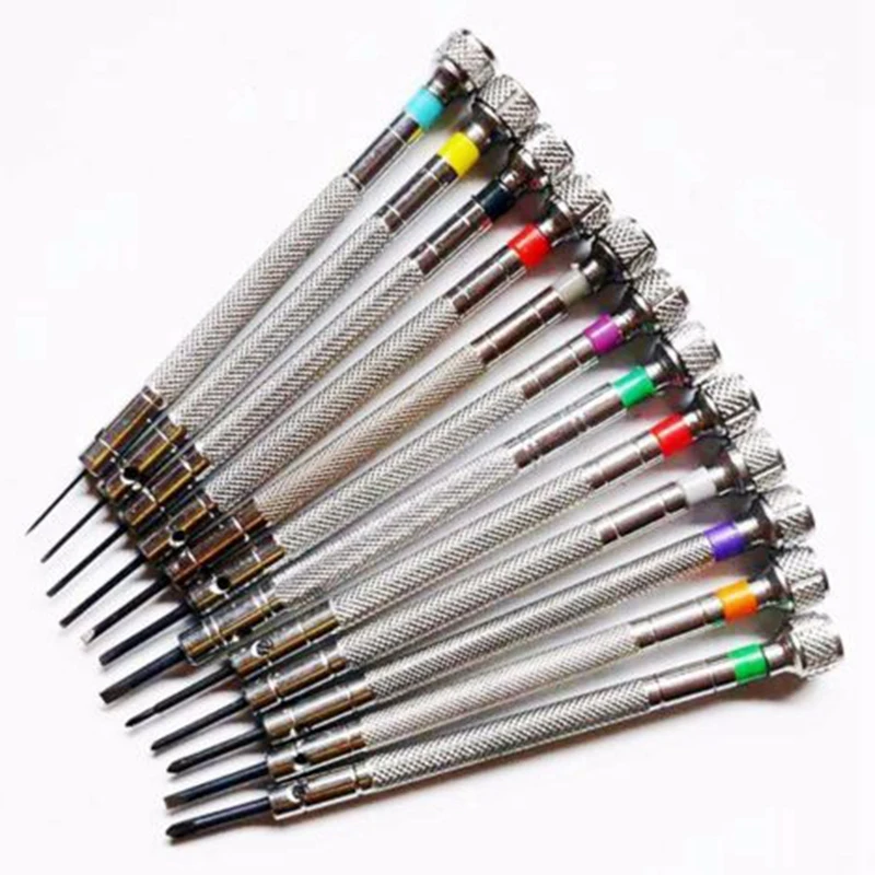 0.6Mm-2.0Mm 13Pcs New Watchmakers Screwdrivers Set Watch Glasses Flat Blade Assort Slotted Flat Screwdrivers Set, Jewellers Wa