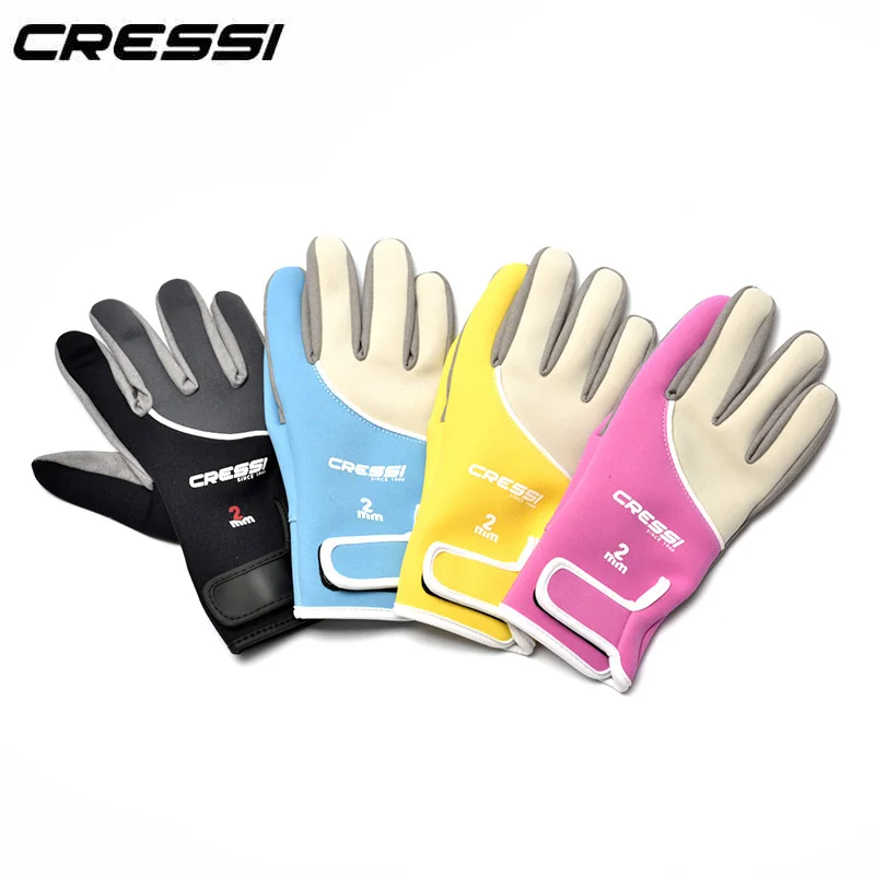 CRESSI Tropical 2mm Neoprene Diving Gloves Scuba Diving Snorkeling Five Finger Glove Man and Woman for Adult