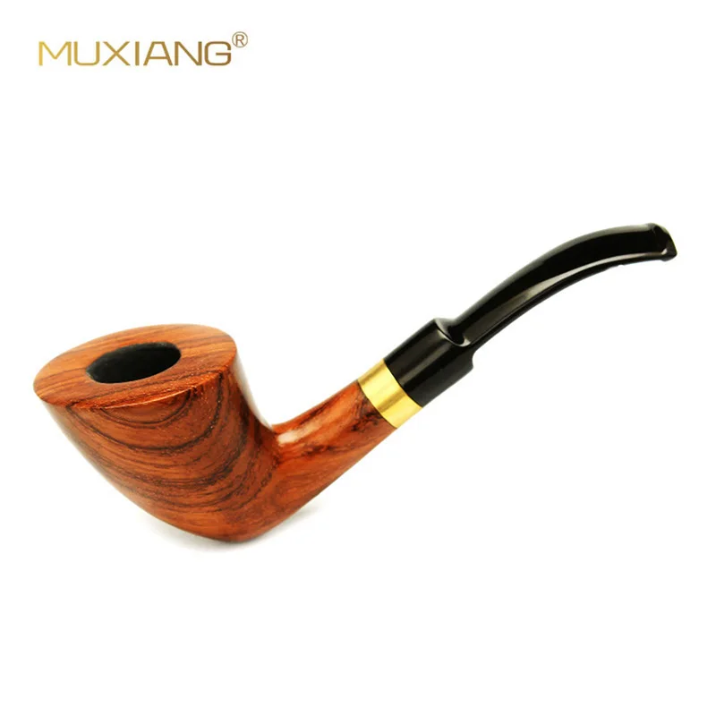 

MUXIANG 9mm Filter Pipes Rose Wood Traditional Bent Smoking Tobacco Pipe Smoke Accessory 10 Tools Free ad0054