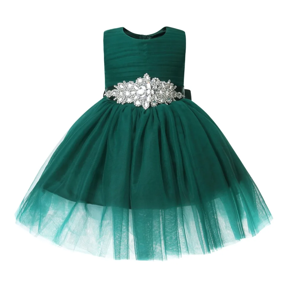 

Infant Baby Girl Dress Green Lace Tulle Baptism Dresses For Girls 1st Year Birthday Big Bow Party Wedding Newborn Clothing