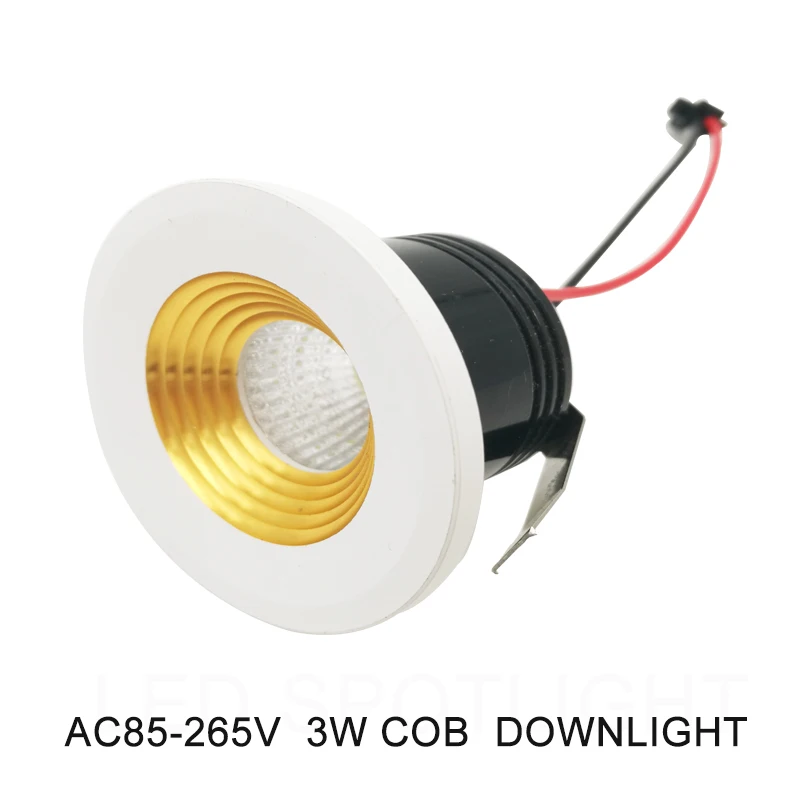 

Mini COB Led Downlight 3W Cabinet Lamps Ceiling Spot Light With LED Driver White Warm White AC85-265V Round Recessed Exhibition