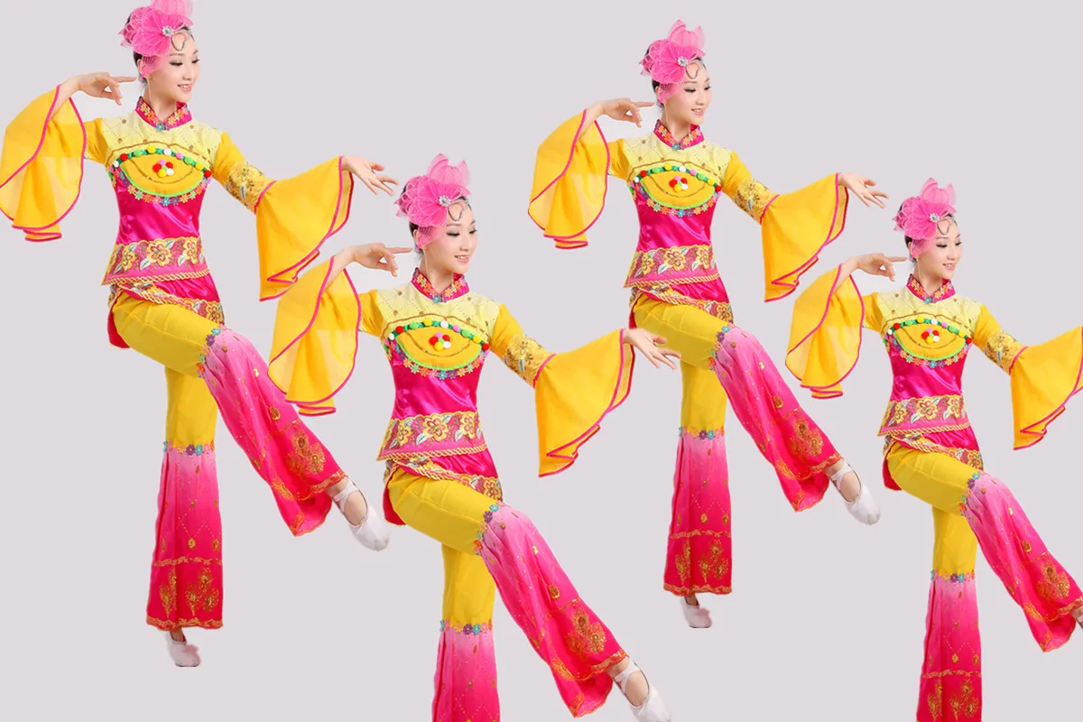 Hanfu yangko kleding vrouwen drama klederdracht moderne square dance stage performance traditionele Chinese dans kostuum