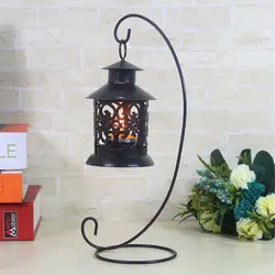 Candelabro colgante de hierro de 23CM para el hogar, cesta de bolas de vidrio, soporte de linterna de luz, decoración de objetos pequeños, gran oferta