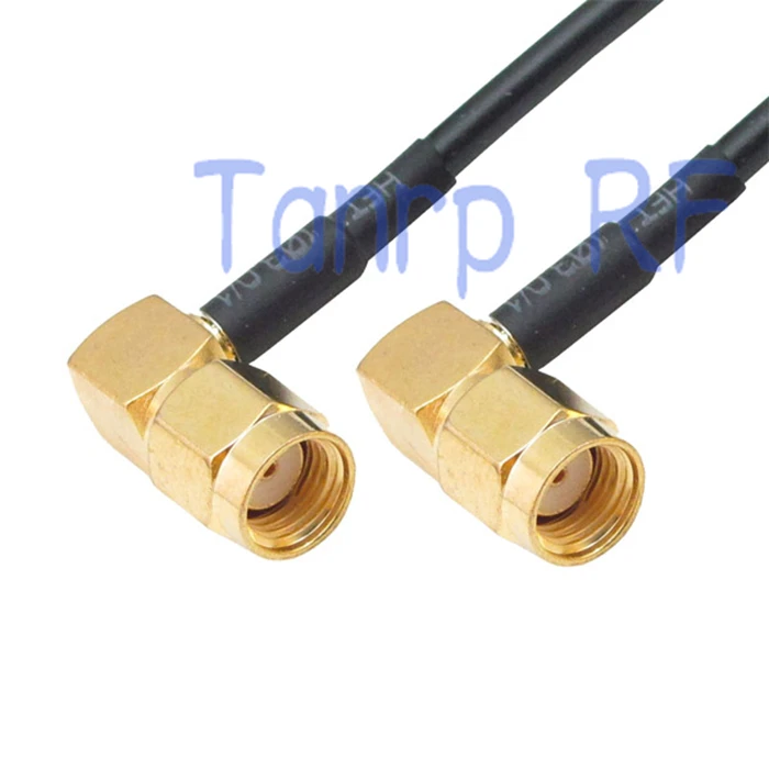 10pc 8in RP SMA male to RP SMA male both right angle RF connector adapter 20CM Pigtail coaxial jumper cable RG174 extension cord