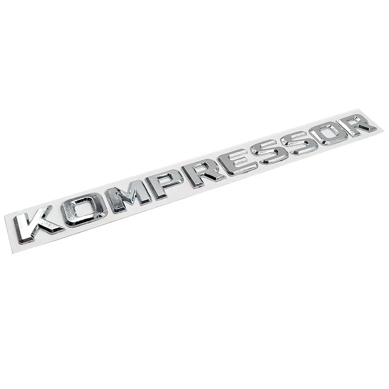 Chrome Plastic KOMPRESSOR Logo Badge Emblem 3D Sticker for Mercedes Benz SLK CLK   ML GL A B C E S Class CL55 SLK200 C180 CLC200