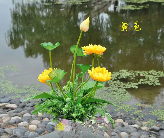 Factory outlets] the beam lotus flower factory simulation artificial flowers silk wedding housewarming opening with flowers