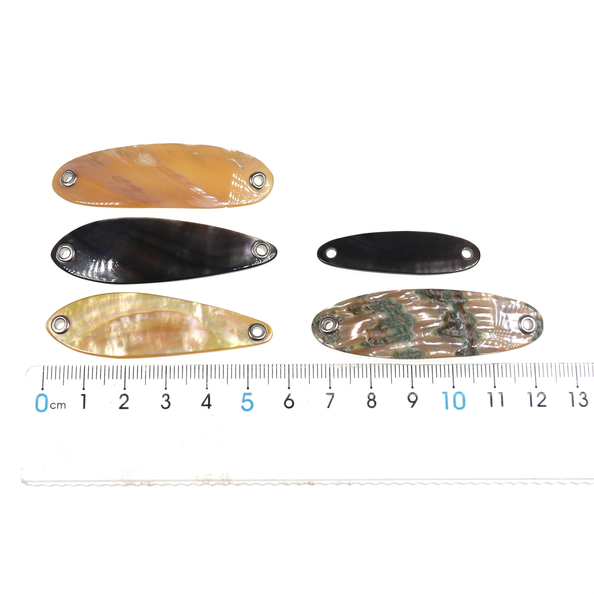 Bimoo 1PC Paua Abalone Shell Spoon for Fishing Lure Strip Natural Abalone Shell Fishing Jig Lure Spoon Shell lures Multiple-size