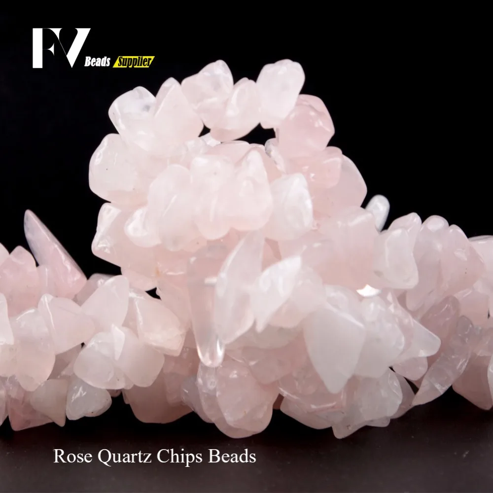 Rose Pink Quartz Chips Beads For Needlework 8mm-12mm Irregular Natural Stone Beads Accessories Diy Jewelry Making Bracelets 15\