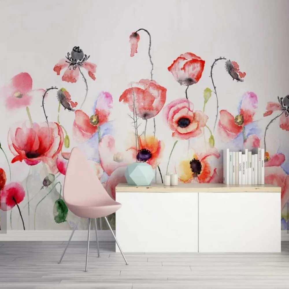 Watercolor Flower Flamingo Wallpaper Wall Mural Wall Papers Roll for Living Room 3D Printed Photo Wallpapers Art Wall Decals