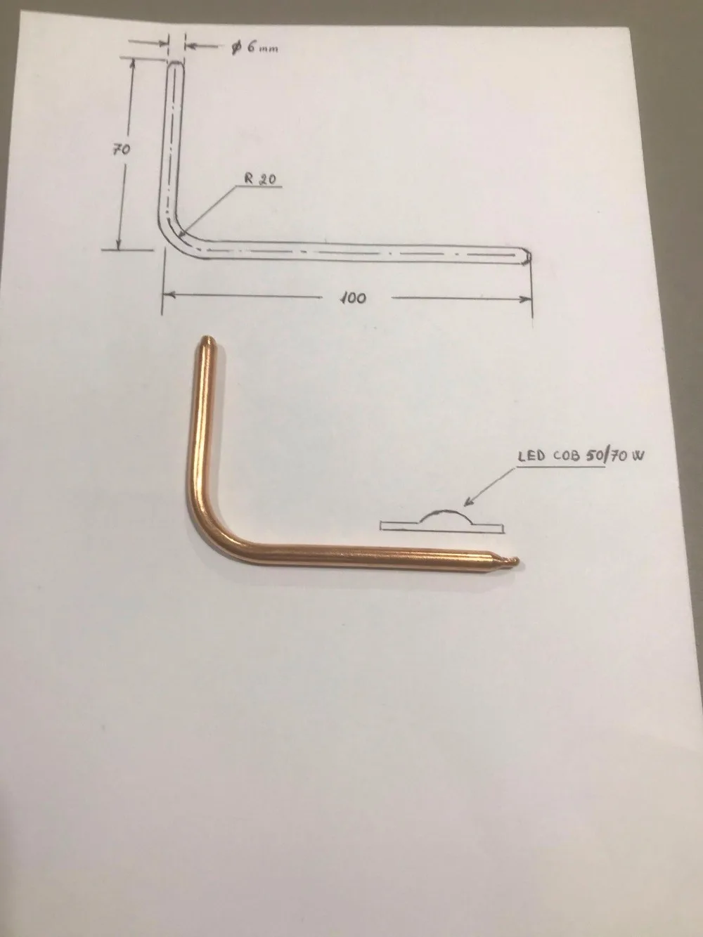 5pcs 6*150mm folded copper pipe / custom bent copper tube diameter 6mm bend L type heatpipe Notebook copper tube radiator