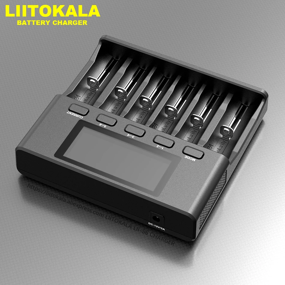 LiitoKala Lii-S6แบตเตอรี่ชาร์จ18650 6-Slot ขั้วอัตโนมัติตรวจจับสำหรับ18650 26650 21700 32650 AA AAA แบตเตอรี่