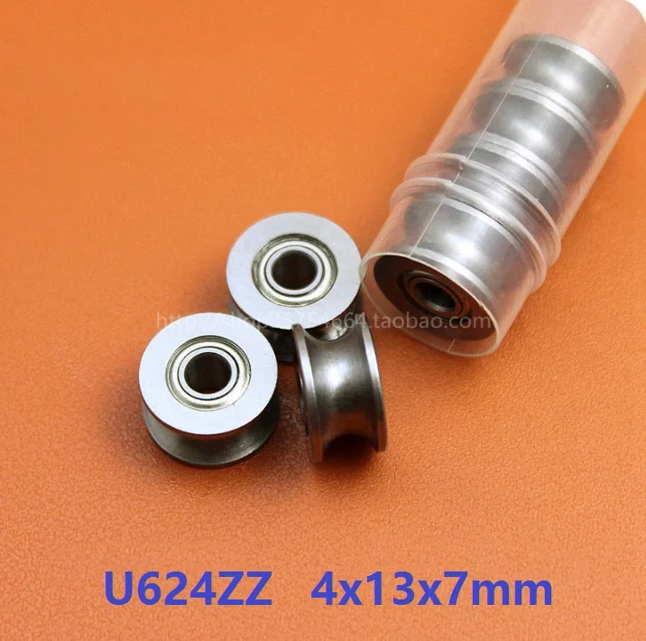 100pcs U624ZZ 624UU 4x13x7 mm U groove ball bearing miniature with u-shaped slot 4*13*7mm