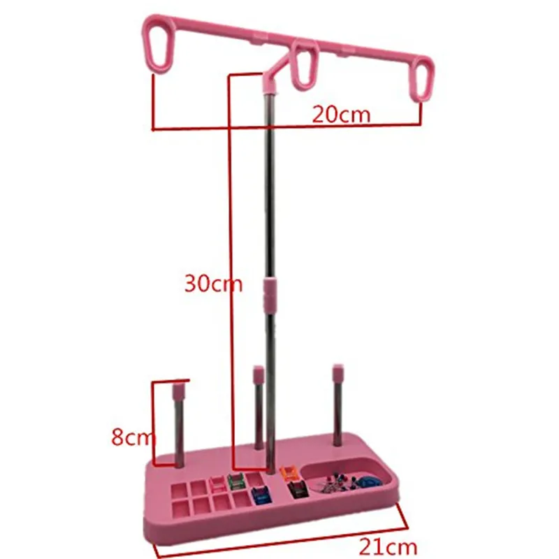 Stojak na nici do szycia regulowany 3 szpule nici uchwyt z tworzywa sztucznego wielokolorowy opcjonalnie 7YJ49