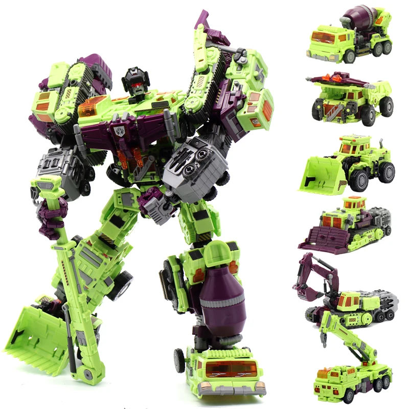 NBK Transformation Devastator G1 GT Combiners 6in1 Toy Combiner Car Robot Action FiguresModel ABS 42cm Engineering Vehicle Model