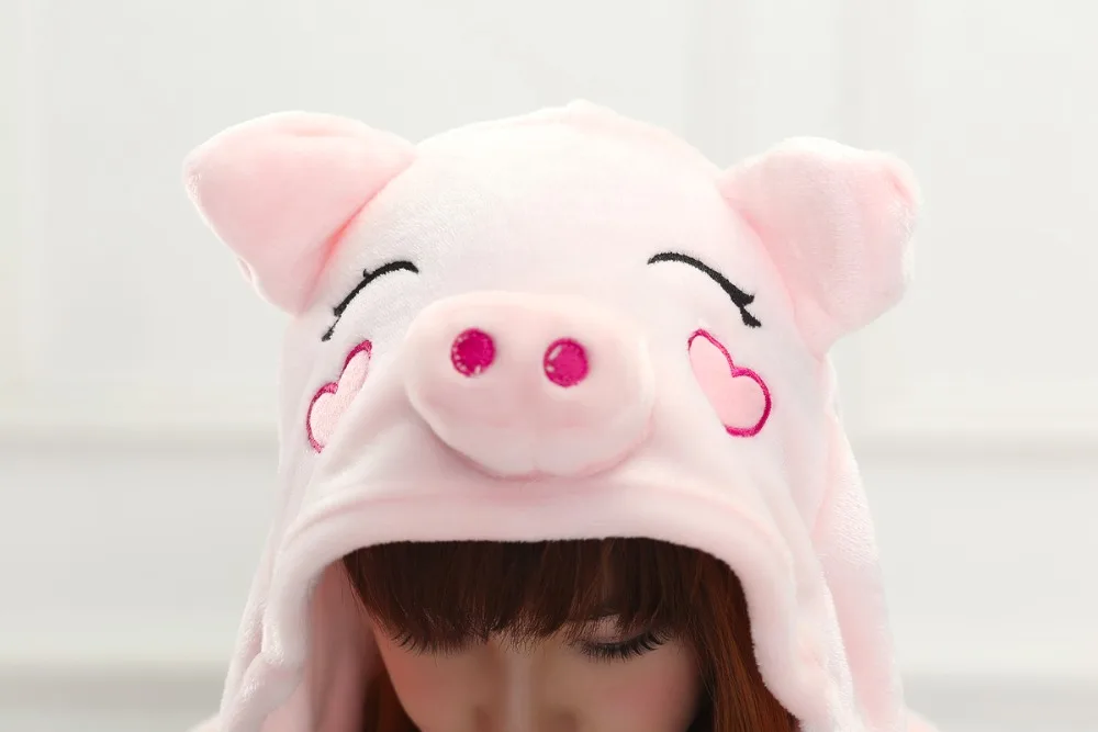 خنزير ملابس خاصة منامة الحيوان تأثيري الكبار نيسيي الفانيلا بيجامة شتاء دافئ ملابس النوم بيجامة مجموعات أنيمي هالوين زي #6