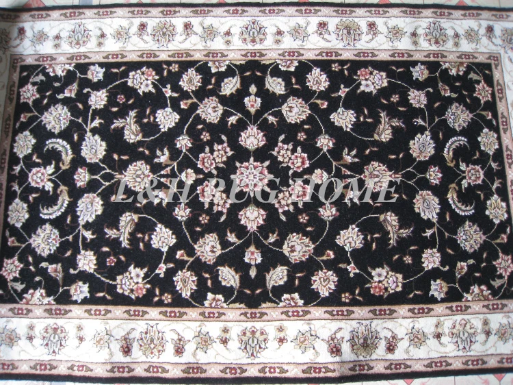 Free shipping 3'X5' 160 Line Persian carpet, Hand knotted persian rug, wool and silk, mixed dyed yarns