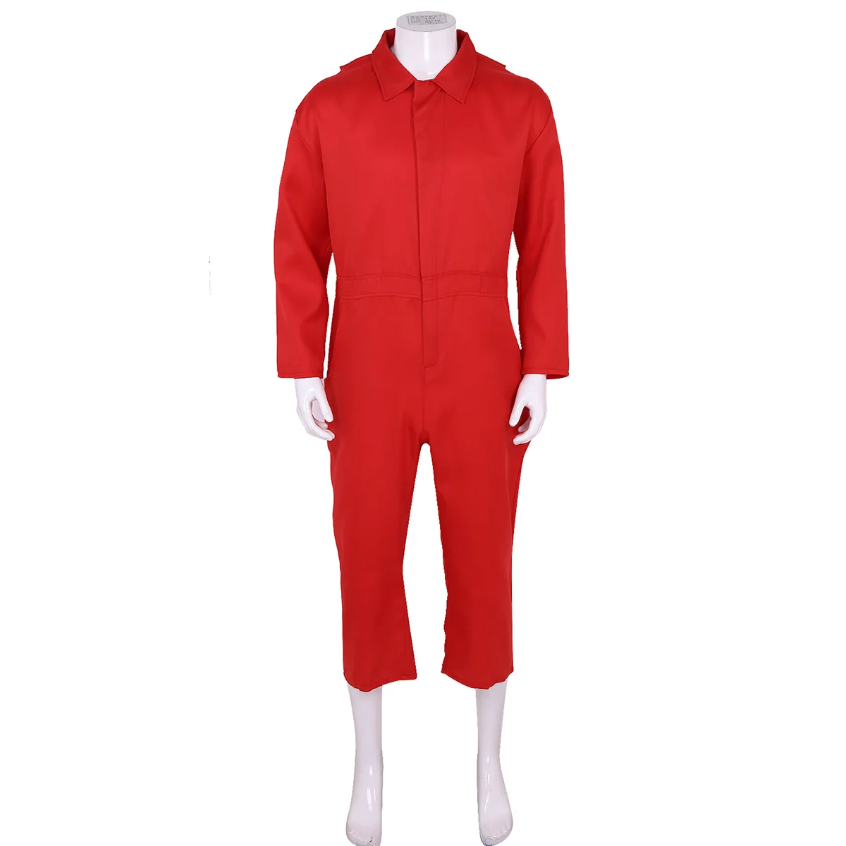 Unisex Uomini o Donne Film Horror Cosplay di Halloween Tuta Del Partito Del Costume Gira-giù il Collare Maniche Lunghe Con Zip sul davanti rosso Tuta