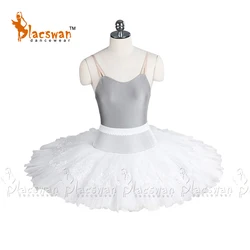 White 8 Layer Graduated Tulle Girls Practice and Rehearsal Professional Platter PancakeTutu Skirt BT604