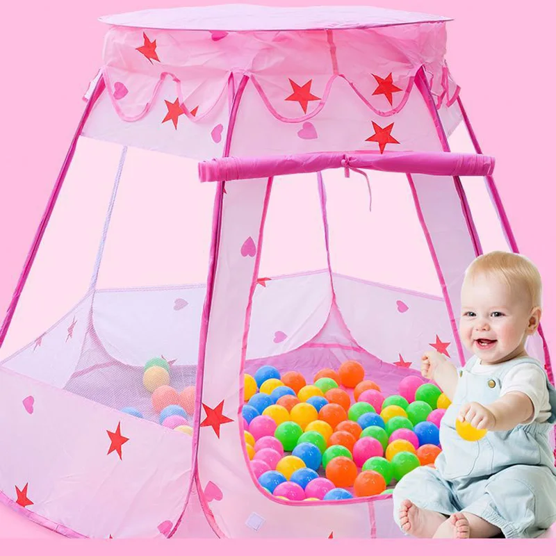 Playpen For Baby Geometric Safety Tent for Children Cartoon Plastic Game Sea Ball Pool Guardrail And 6 CM In Diameter Ocean Ball