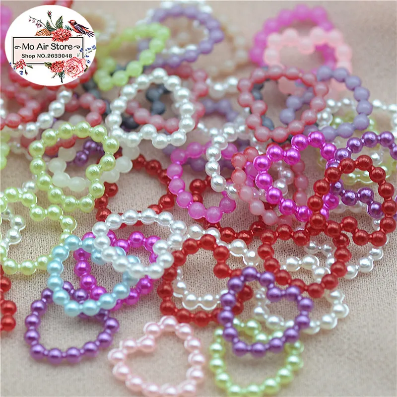 200pcs/lot 11mm míchat barva srdce perla korále ABS pryskyřice flatback simulované perla korále šperků řemesel ozdoba scrapbooking