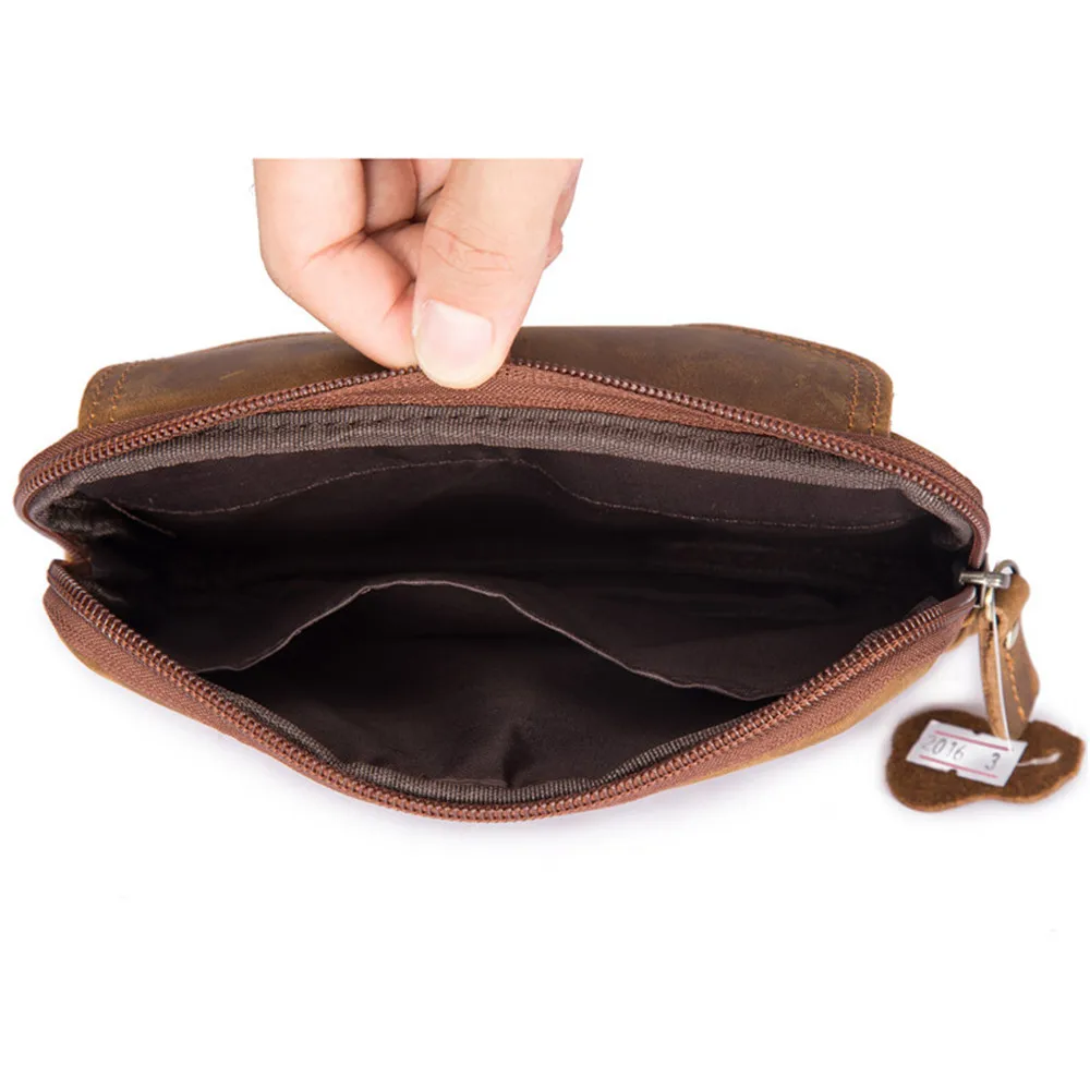 Fanny Waist Bag Men Genuine Leather Belt Bum Leg Hip Packs for Men Mini Multi Phone Box Wallet and Purse Outdoor Coin Card Pouch