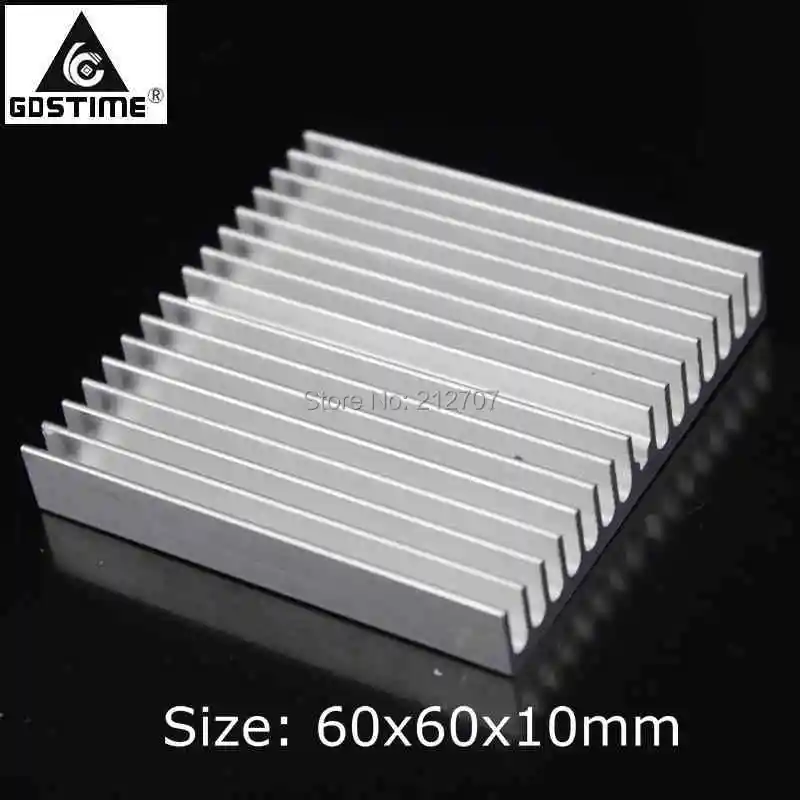 380PCS Gdstime 60x60x10mm Aluminum Heatsink Radiator 60mm Heat Sink For Computer Chip LED