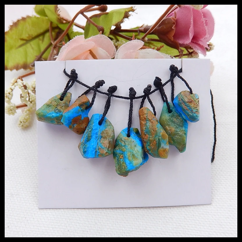 Natural Blue Opal Pendant Bead Lot, Natural Stone for Necklace, DIY