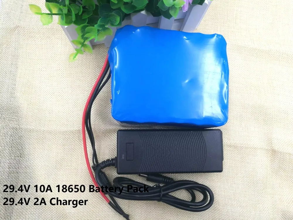 24V 10 Ah 7S5P 18650 Lithium Battery 29.4v Lithium ion Battery Pack +25.2V 2A Charger