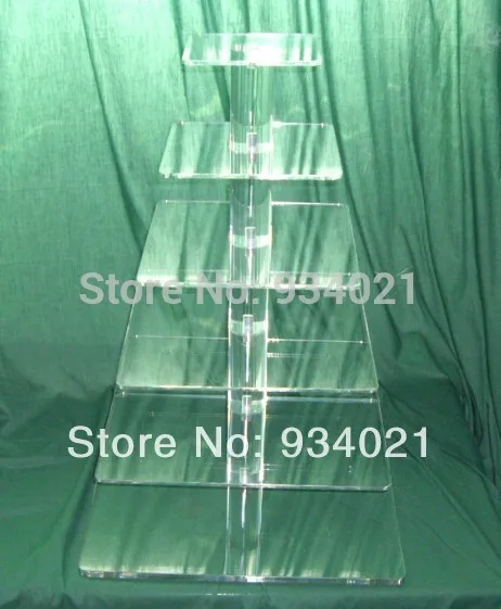 

6 Tier Acrylic Cake Decoration Square Wedding Cup Cake Stands party decoration