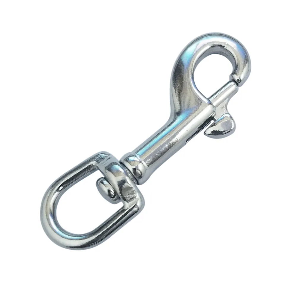 5PCS 316 Stainless Steel 80mm Swivel Eye Snap Hook Dive Single Ended Swivel Eye Bolt Hook Buckle Dog Clip Gear Equipment