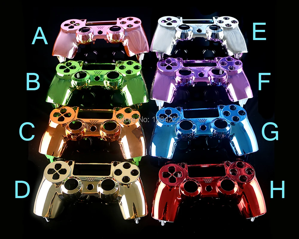 12pcs/lot  Chrome Housing Top Front Upper Shell Case Cover Repair for Playstation 4 PS4 JDS001 010 Wireless Controller