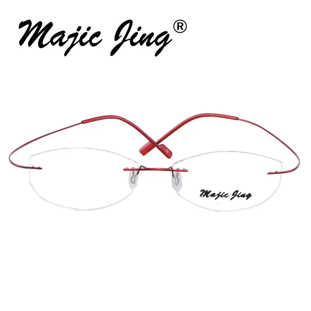 

Magic Jing S201602 Rimless Hingless Memory Titanium Eyeglasses Eyewear Optical Frames Wholesale 50pcs/lot