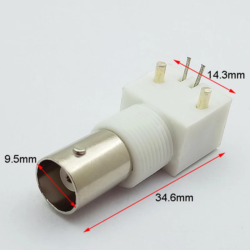 50pcs BNC Female PCB Mount Socket Chassis Connector BNC FEMALE RIGHT ANGLE PANEL MOUNT Plastic TYPE R Connector