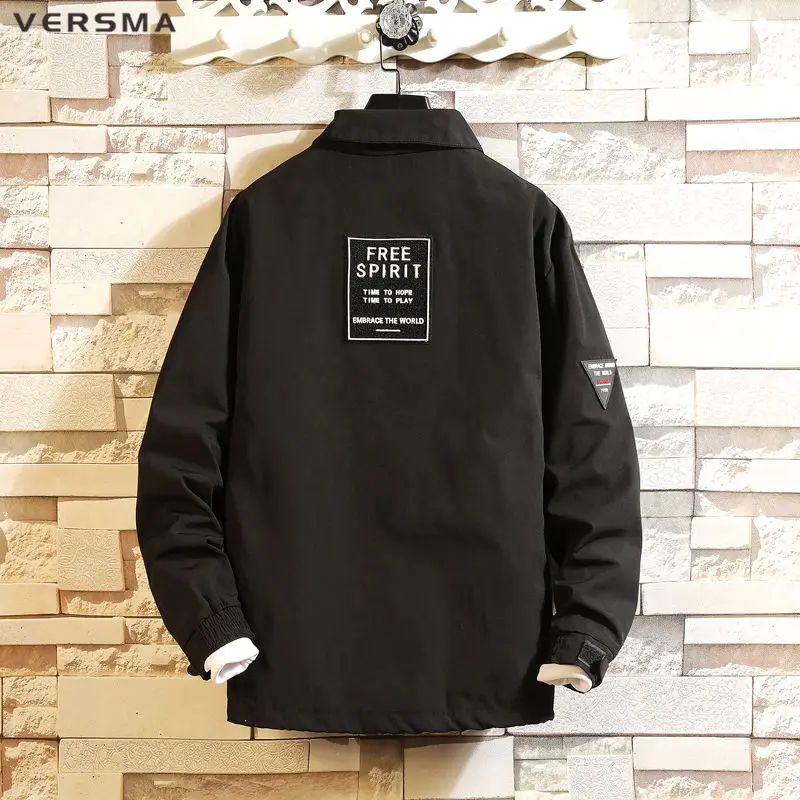 VERSMA 2019ญี่ปุ่น Harajuku Vintage Windbreaker แจ็คเก็ตฤดูใบไม้ร่วงฤดูใบไม้ร่วง Hip Hop Streetwear นักบินแจ็คเก็ตบุรุษเสื้อผ้า Overcoat