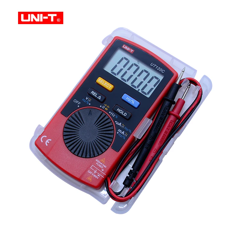 Mini Digital Multimeter UT120C AC DC Voltage  Current Capacitance frequency Resistance Tester Diode test Auto Range Data Hold