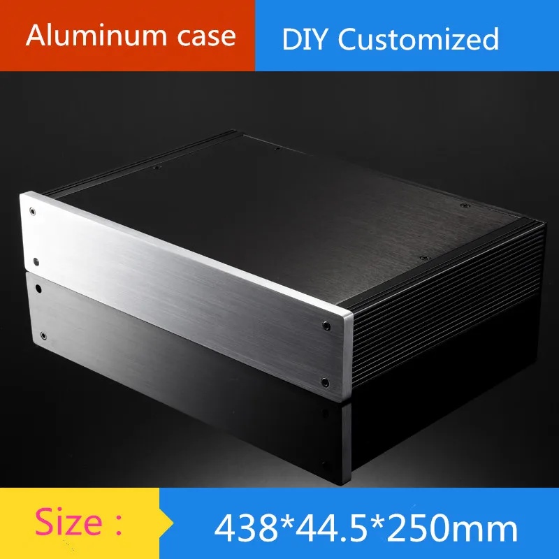 

1U amplifier chassis Instrumentation aluminum chassis amplifier aluminum shell / case / enclosure / DIY box (438*44.5*250mm)