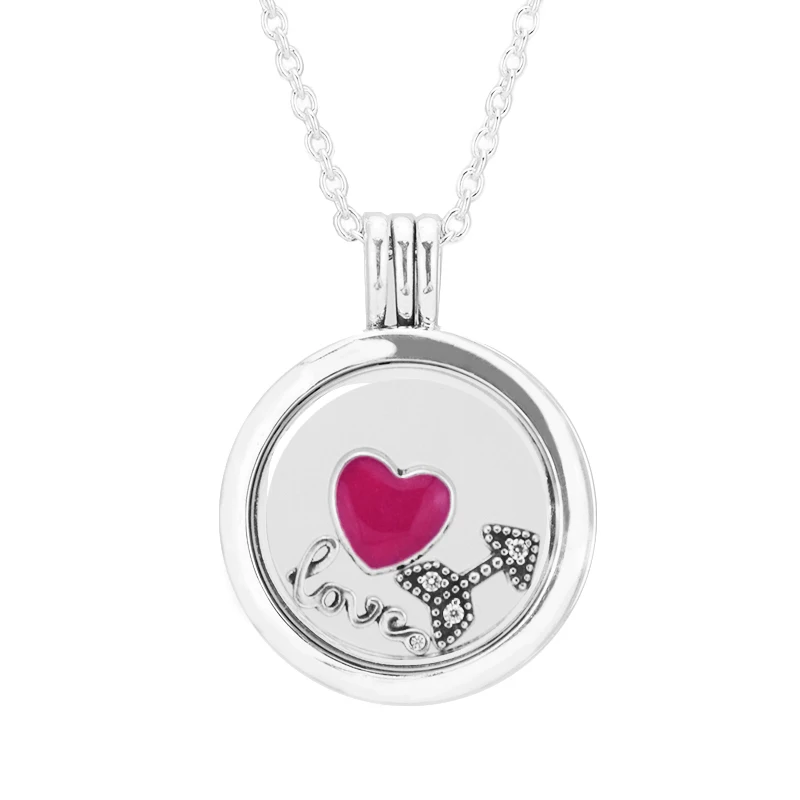 Floating Locket Medium Necklace With Petites 925 Sterling Silver Jewelry Elegant Necklace For Woman Fashion Jewelry