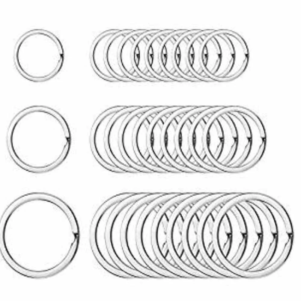 30 PCS Round Flat Key Chain Rings Metal Split Ring For Office Car Keys Organization Hang Cards Making Arts & Crafts Project Ring