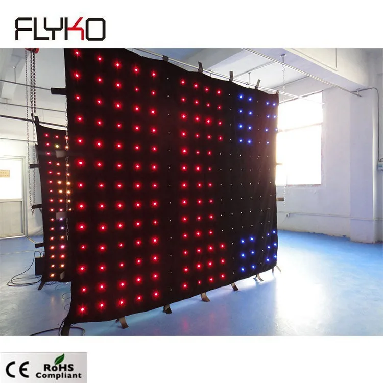 

hot selling nigt club 2.5x3m P18 led lights wedding stage decoration flexible led curtain display