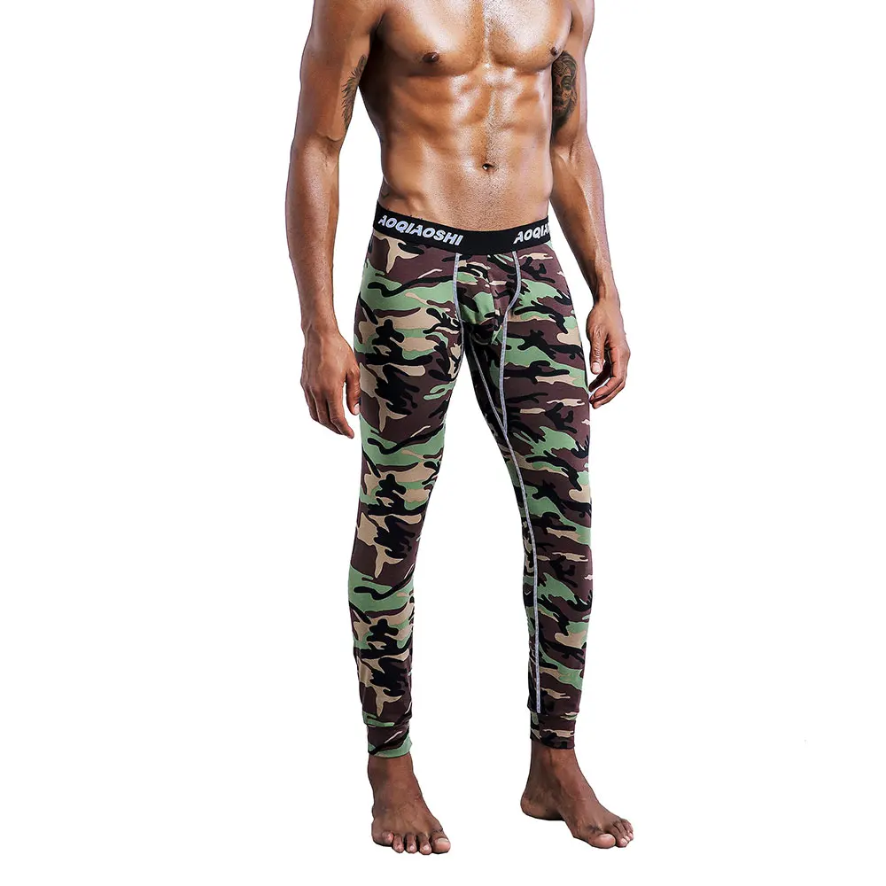 men\'s cotton long johns Fashion Man Camouflage legging pants warm trousers pants underpants  Men\'s tight trousers of winter