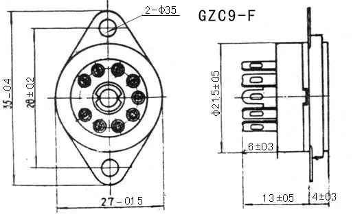 9pin B9A Rohr Buchse Keramik Ventil Basis für 12AX7 EL84 5670 ECC82 ECC83 12AX7 12AU7 6DJ8 Vintage Audio Verstärker DIY hiFi – Detail 1