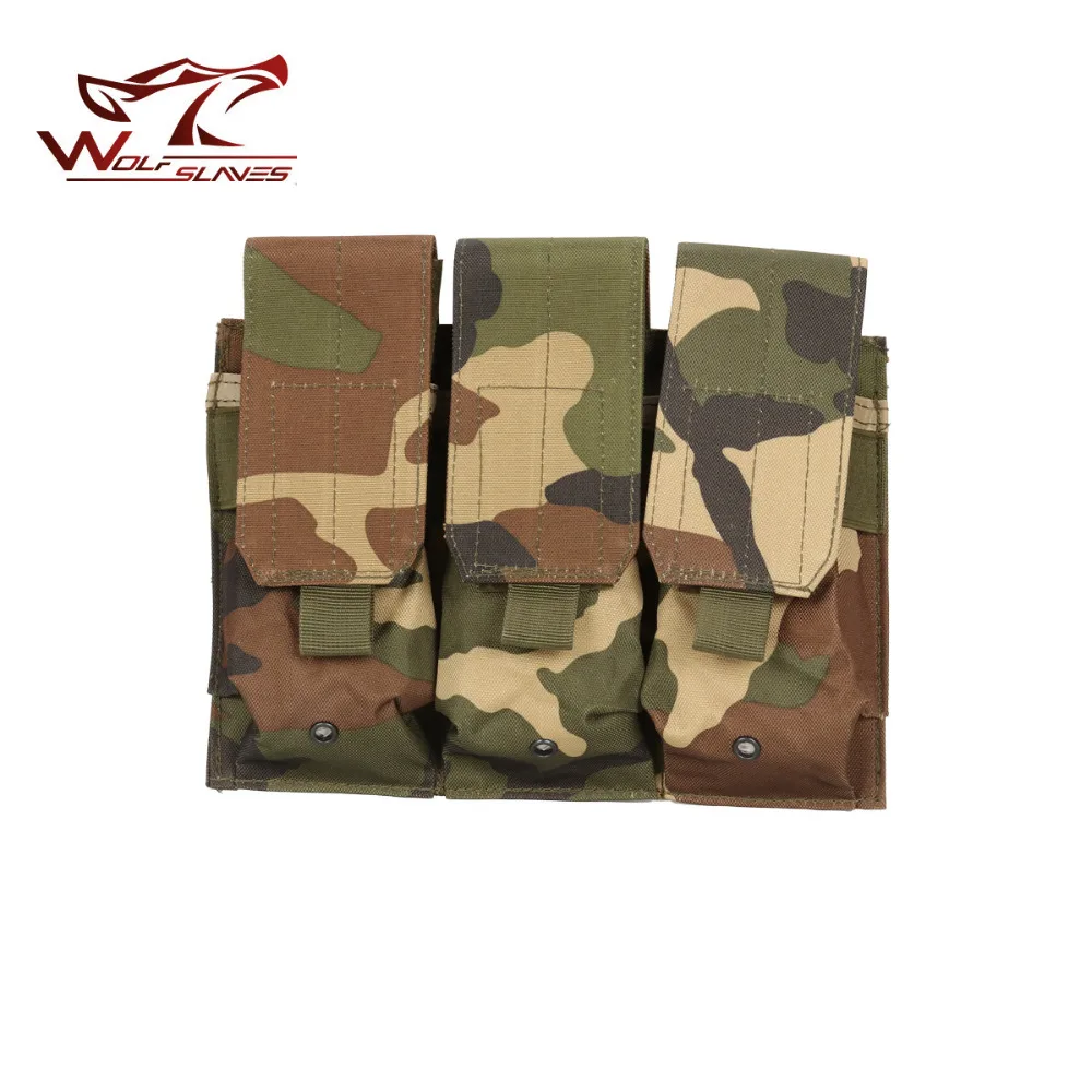 Molle-bolsa táctica Triple Mag para Rifle M4/M16, porta balas, accesorios de caza, verde militar, ACU MC, 5,56mm