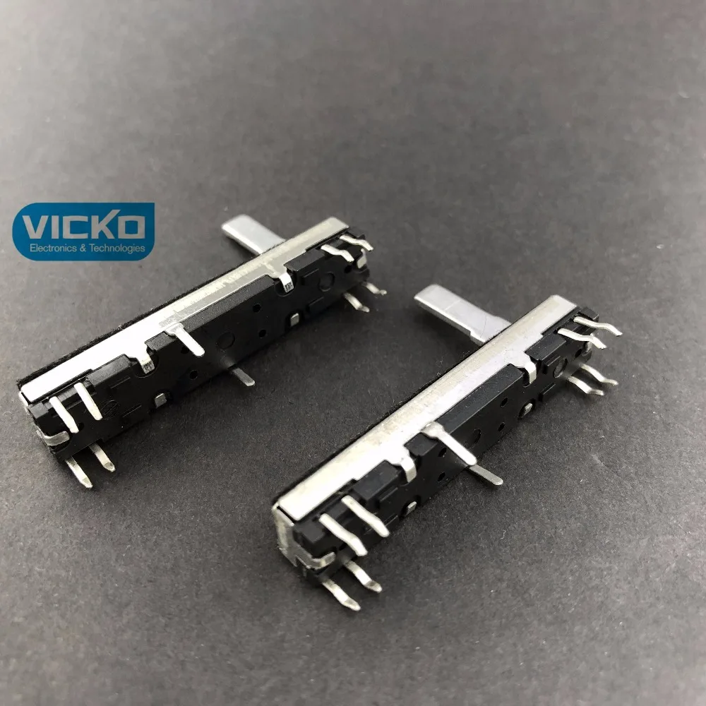 [VK]black 4.5CM 45MM A10Kx2 B10Kx2 A50Kx2 double potentiometer A10K B10K A50K shaft 15MM  A10K*2 B10K*2 A50K*2 switch 10 feet