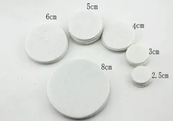 Bianco di spessore feltro pad per il tessuto del fiore di feltro pad 2.5 centimetri 3 centimetri 4 centimetri 5 centimetri 6 centimetri 8cm 1000 pz/lotto